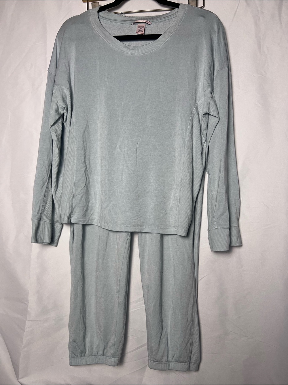 Victoria's Secret Ribbed Two-Piece Lounge Set Light Blue XL